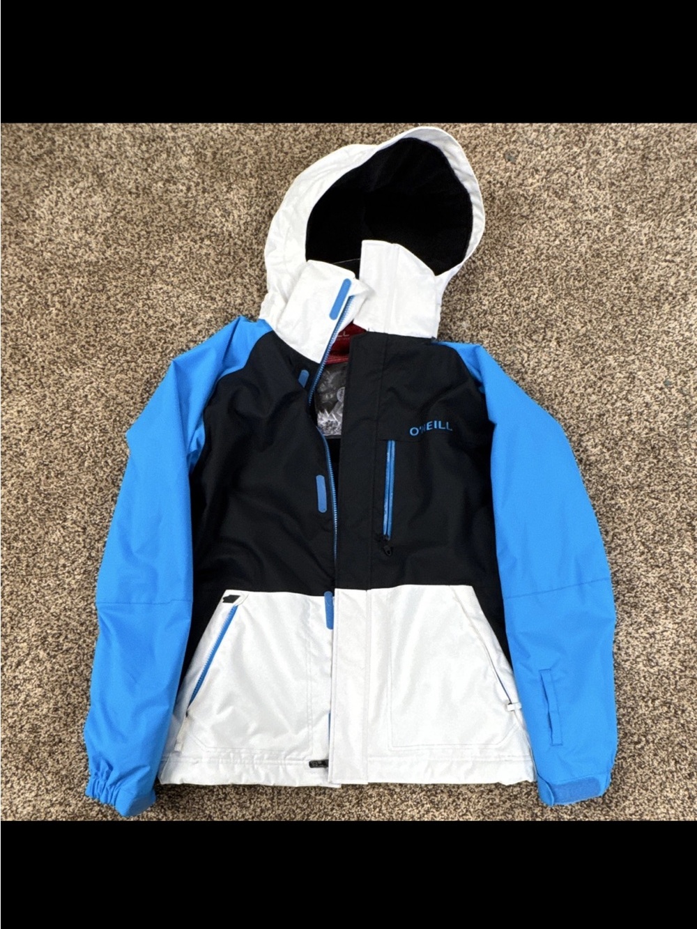 O'Neill Men's Ski Jacket in Black, White & Blue